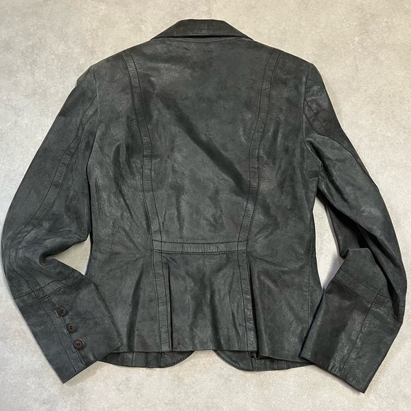 DANIER LEATHER Suede Jacket Blazer. Small. Grey. Classic. Business - Picture 6 of 7